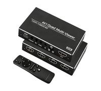 Oxxggkao Aluminum Cased HDTV Splitter Enabling Seamless Switching Four Inputs to 1 Output for Meetings Button Control