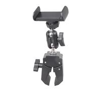 Oxxggkao Antislip Phone Holder for Golf Carts Strollers and Mic Stands 360 Degrees Adjustable Holds 4.5-7Inch Phones Handlebar Phone Mount Clamp
