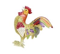 Oxxggkao Artistic Metallic Rooster Themed Storage Case Unique Rooster Ornament Box Ideal for Keeping Your Valuable Jewelry Safe Home Decors Jewelry Holder