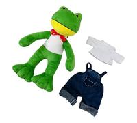 Oxxggkao Beautiful Frog Plush Doll Washable Soft Toy with Interchangeable Costume for Fun Activities Interactive Plush Frog