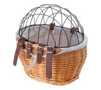 Oxxggkao Bicycles Woven Storage Basket with Lid, Bike Pet Adults Rattan Wicker Front