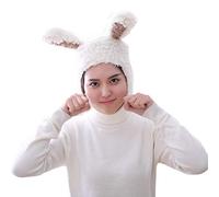 Oxxggkao Cartoon Ears Faux Fleece Plush Hat Thick Fuzzy Warm Animal Bonnet Earflap Cap Cosplay Party Photo Props Beanies For Men Pack
