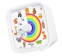 Oxxggkao Cartoon Quiet Operations Study Timer with Silicones Case and Rainbow Disk Battery Operated 60 Minutes Visual Kids Visual