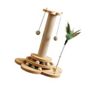 Oxxggkao Cats Sisal Scratcher with Multiple Toy Kitten Furniture Post Track Two-Layer Scratch Post Climbing Toy