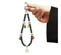Oxxggkao Chinese New Year Phone Lanyard Featuring Beaded Pattern Giving Featuring 5 Prosperity Gods Festival Beaded Mobile Accessory