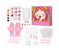 Oxxggkao Craft Lip Gloss Kits for Kids and Teens Girl Easy to Use Lipgloss Making Set with Glitters Effects School Supply Supply for Children