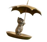 Oxxggkao Creative Iron Wildlife Feeders With Protective Roof Squirrels Cats Dog Shapeds Design Outdoor Hanging Ornament For Bird Enthusiasts