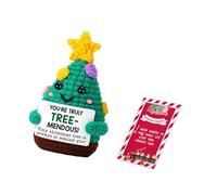 Oxxggkao Crocheted Festive Tree Dashboard Decor, Air Freshener Function, Includes Greeting Card, Decoration Crochet Miniature Christmas Tree Ornament