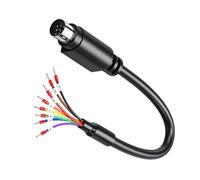 Oxxggkao DIN 6 / 8Pin Male to Wire End Connecter Male Header Wire with Numbered Sleeves Industrial RS232 / RS422 / RS485 Communication Clear Printed Number Marking