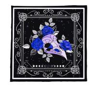 Oxxggkao Divinations Tablecloth Skull Bird Head Flower Astrologys Tarot Cards Tablecloth Altars Cloth Game Accessory Cards Table Cloth Wall Decor Witchcrafts Supplies