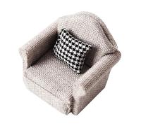 Oxxggkao Dollhouses Linen Plush Miniature Single Sofa Model Function for Toyhouse Accessories Doll-house Accessories