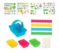 Oxxggkao Easter Basket Set of 8 with Decorative Stickers for Creative Craft Project and Gift Eggs Filler Decoration Easter for Kids