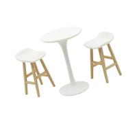 Oxxggkao Educational Dolls House Stool Miniatures Table Zakka Toy Pretend Play Realistic Model Round Top Stool Model Small Size Miniature Home Decors