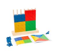 Oxxggkao Educational Wooden Triangles Building Blocks Set for Creative Play and Hand Development Preschool Learning Dolls