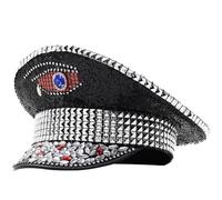 Oxxggkao Elegant Captain Hat For Bride Shimmering Sailor For Music Festivals Sparkly Crystals Captain Hat Costume