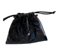 Oxxggkao Elegant PU Leather Drawstring Bag Drawstring Pouches with Bowknot Embellishment for Daily Essential Fashionable Leather Pouch