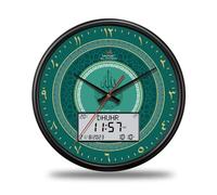 Oxxggkao Elegant Round Alarm Clock Wall Mountable 13 Inch Retro Styles Roman Numerals Includes Date Temperature Display for Home Office Bedroom Wall Clock