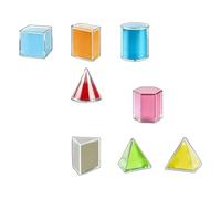 Oxxggkao Engaging Geometric Solids Collection 8 Models Cultivate Analytical Skills School Use Educational Dolls for Kids
