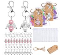 Oxxggkao Eye Catching Wedding Supplies Wing Keychains With Thanks Card And Sheer Bags For Baby Showers And Party Gifts Event Appreciation Tokens