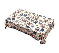 Oxxggkao Fabric Table Cover with US Flag Design Suitable for Round or Rectangular Tables Waterproof Polyester Table Cotton