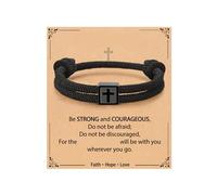 Oxxggkao Faith Inspired Handcrafted Featuring a Crosses Charm on Comfortable Rope Adjustable Religious Rope Wristband