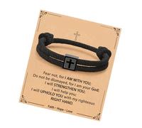 Oxxggkao Faith Inspired Handcrafted Featuring a Crosses Charm on Comfortable Rope Adjustable Religious Rope Wristband