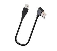 Oxxggkao Fast Speed USB2.0 Male to Male 90 Degree Bend Cable 25cm Extension Cord Texture for Data Sync and Charging Short Extension Cable