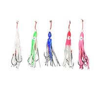 Oxxggkao Fishing Squid Lures Soft Glowing Octopuses Trolling Saltwater Baits with Hook Octopuses Skirt Trolling Swimbait Glow in Dark Fishing