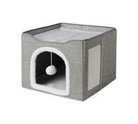 Oxxggkao Foldable Cats Bed House with Double Tiered Design and Pad Rest Place Cave for Various Easy Storage Bed House