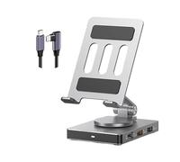 Oxxggkao Foldable USB C Adapter Docking Station Aluminum Rotating Phone Holder 5Gbps 100W Charging Multiple Port Hub USB Phone Accessories