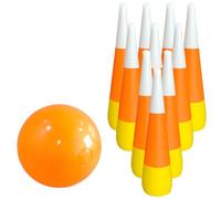 Oxxggkao Halloween Air Filled Bowling Set with 10 Candy Screws and Soft Lemon Sphere for Inside Party Games Family Entertainment Air Filled Bowling Set Halloween Party Games