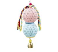 Oxxggkao Hanging Chew Toy for Birds and Small Pets with Sound Feature Made From Safe Natural Grass for Beak Care and Teeth Maintenance Cockatiel Chew Toy with Toll
