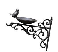 Oxxggkao Iron Bird Feeder Wall Mounted for Indoor and Outdoor Decorative Use Bath Feeding Station for Garden Balcony Traditional Iron Yard Decoration