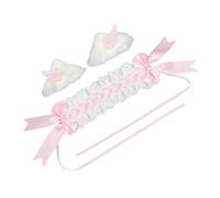 Oxxggkao Japanese Anime Lace Bowtie Headband Cats Ear Hair Clip Set For Masquerades Cosplay Maid Costume Headwear For Women Girl Halloween Costume Props