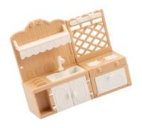 Oxxggkao Kids Miniature Kitchen Model Closet Furniture Toy for Toddler Imaginative Play and Learning Educational Roleplay Game Cooking Stove Miniature Model