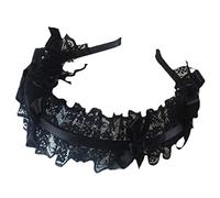 Oxxggkao Lace Headbands For Women Mesh Ruffle Headband Bow Cute Novelty Headwear Lady's Headwear Maid Cosplay Party Props Ruffle Headband Ribbon Bows