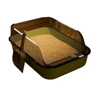 Oxxggkao Large Capacity Pet Litter Container Box with Tall Barriers Reduces Mess and Smell Quick Disassembly for Easy Washing Large Cats Waste Box