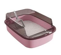 Oxxggkao Large Capacity Pet Litter Container Box with Tall Barriers Reduces Mess and Smell Quick Disassembly for Easy Washing Large Cats Waste Box