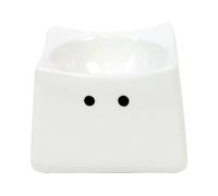 Oxxggkao Large Capacity Slanted Puss Bowl Earthenware Building Stable Hoisted Base for Mess Complimentary Breakfast Solution Modern Angled Puss Feeding Dish
