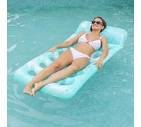 Oxxggkao Large Inflatable Water Lounger Pattern Pool Float Bed for Adults Tear Resistant PVC Quick Inflate Pool Party Float