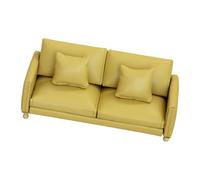 Oxxggkao Leather Sofa Soft Textile Tiny Furniture Set 1/12 Scale Realistic Dollhouses Accessories Simple Couch Accessories Miniature Sofa Set Wood Fabric Doll Furniture