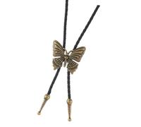 Oxxggkao Men's Alloy Butterfly Pendant Bolotie Handmade Adjustable Leather Cord Necktie Necklace For Weddings And Special Event Rodeos Bolo Tie Accessory