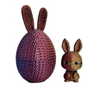 Oxxggkao Modern Knitted Design Rabbits and Easter Eggs Decoration Artwork for Tabletop Display & Celebration Decoration