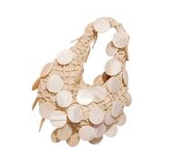 Oxxggkao Modern Shell Decorated Evening Bag Simple Dumpling Bags Stylish Handbag for Work and Social Event PVC Beach Bag