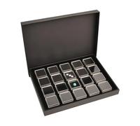 Oxxggkao Modern White Acrylic Compartment Trays with Small Square Boxes Gemstones Display Box with Clear Window Retail Jewelry Tray