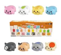 Oxxggkao Musical Scale Educational Music Scale Toy 8Pieces Piano Set Interactive Light Effects Silicone Play Gift Piano Toy Musical Set for Kittens