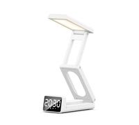 Oxxggkao Noiseless Foldable Alarm Clock, Portable Night Light with 2400mAh Battery, 3 Color Light Modes for Bedroom and Travel Small Near the Bed Clock for Kids