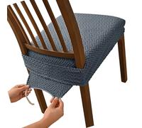 Oxxggkao Pack of 4 Classical Striped Grids Pattern Chair Covers with Elastic Band Removable Washable Stretch Seat Cushions Covers Striped Grids Chair Slipcovers