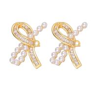 Oxxggkao Pearls Knot Shape Ear Clip Earphone Accessory Design for Freeclip Headsets to Elevates Styles Decors Fasteners Metal Pearls Accent Ear Earphone Charms Perfect