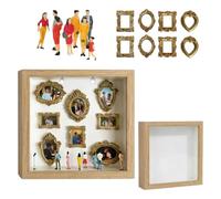 Oxxggkao Personalize Memory Display Museums Silhouetted Box Craft Set with Gold Frame for Celebrating Special Moment Home Art Miniature Museums Picture Frame